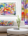 Colorful Stain Design with Grid - Abstract Painting Canvas Print