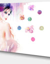 Fashion Woman with Purple Shade - Watercolor Painting Canvas Print