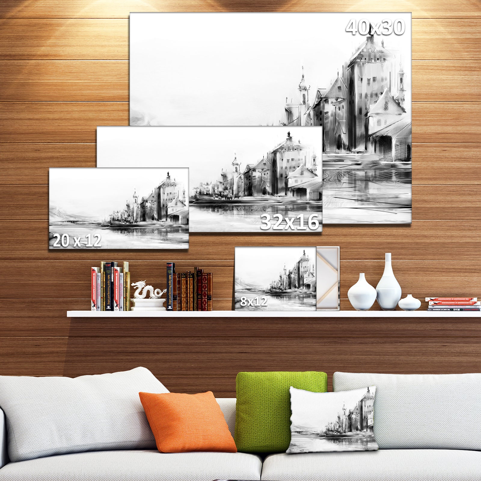 Zurich in Afternoon Sunlight - Cityscape Canvas Art Print