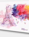 Eiffel Tower in Cloud of Colors - Watercolor Painting Canvas Print