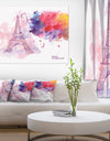Eiffel Tower in Cloud of Colors - Watercolor Painting Canvas Print