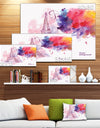 Eiffel Tower in Cloud of Colors - Watercolor Painting Canvas Print