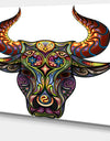 Ornamental Bull - Animal Canvas Digital Art Print