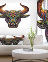Ornamental Bull - Animal Canvas Digital Art Print