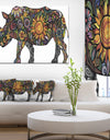 Cheerful Rhinoceros on White - Animal Digital Canvas Print