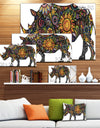 Cheerful Rhinoceros on White - Animal Digital Canvas Print