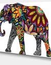 Yellow Cheerful Elephant - Animal Digital Art Canvas Print