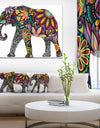 Yellow Cheerful Elephant - Animal Digital Art Canvas Print