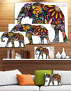 Yellow Cheerful Elephant - Animal Digital Art Canvas Print