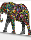 Floral Cheerful Elephant - Animal Digital Art Canvas Print