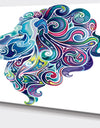 Blue Lion Abstract Art - Animal Digital Art Canvas Print