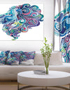 Blue Lion Abstract Art - Animal Digital Art Canvas Print