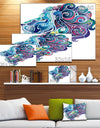 Blue Lion Abstract Art - Animal Digital Art Canvas Print