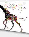 Cheerful Giraffe Running - Animal Digital Art Canvas Print