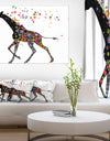 Cheerful Giraffe Running - Animal Digital Art Canvas Print