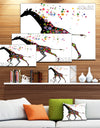 Cheerful Giraffe Running - Animal Digital Art Canvas Print