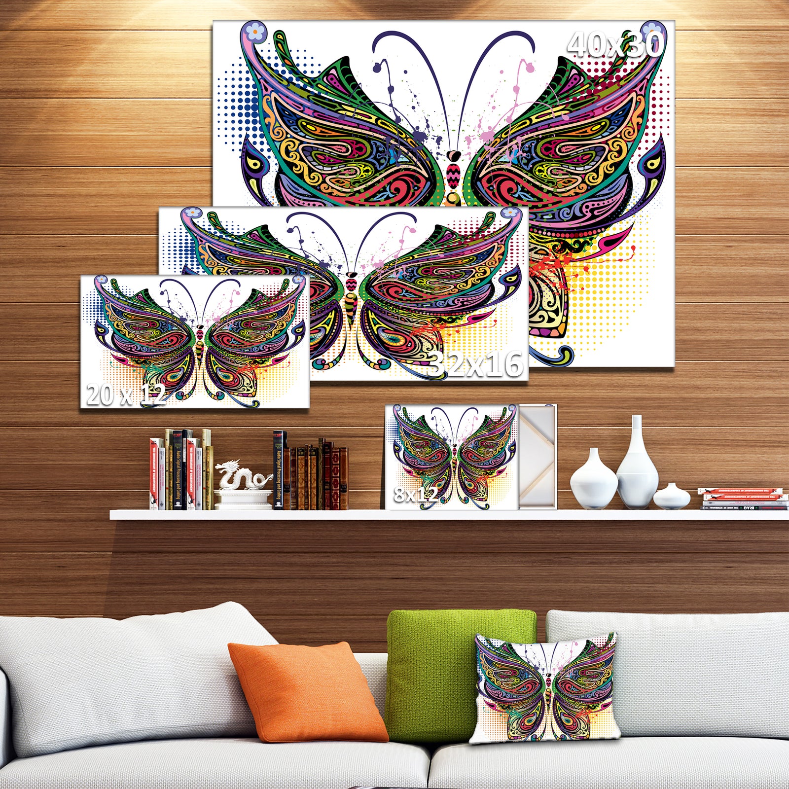 Variegated Butterfly - Digital Art Canvas Print