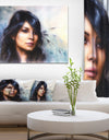 Indian Woman with Ornament Tattoo - Portrait Canvas Art Print