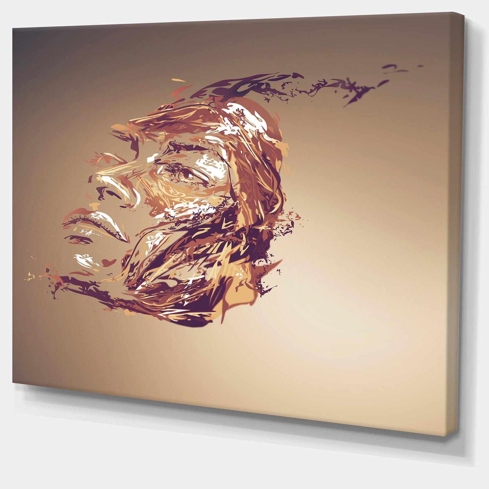 Chocolate Portrait of Woman - Abstract Portrait Canvas Print