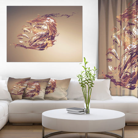 Chocolate Portrait of Woman - Abstract Portrait Canvas Print