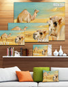 Wandering Camels in Desert - Watercolor Animal Canvas Print