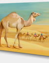 Camel Walking in Desert - Watercolor Animal Canvas Print