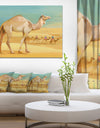 Camel Walking in Desert - Watercolor Animal Canvas Print