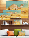 Camel Walking in Desert - Watercolor Animal Canvas Print