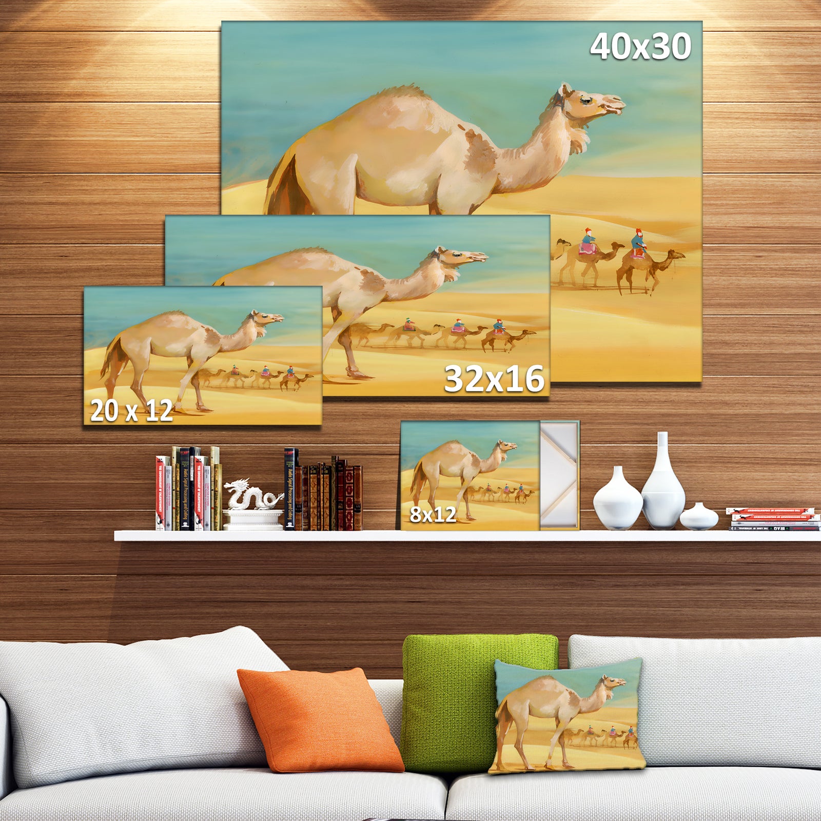 Camel Walking in Desert - Watercolor Animal Canvas Print
