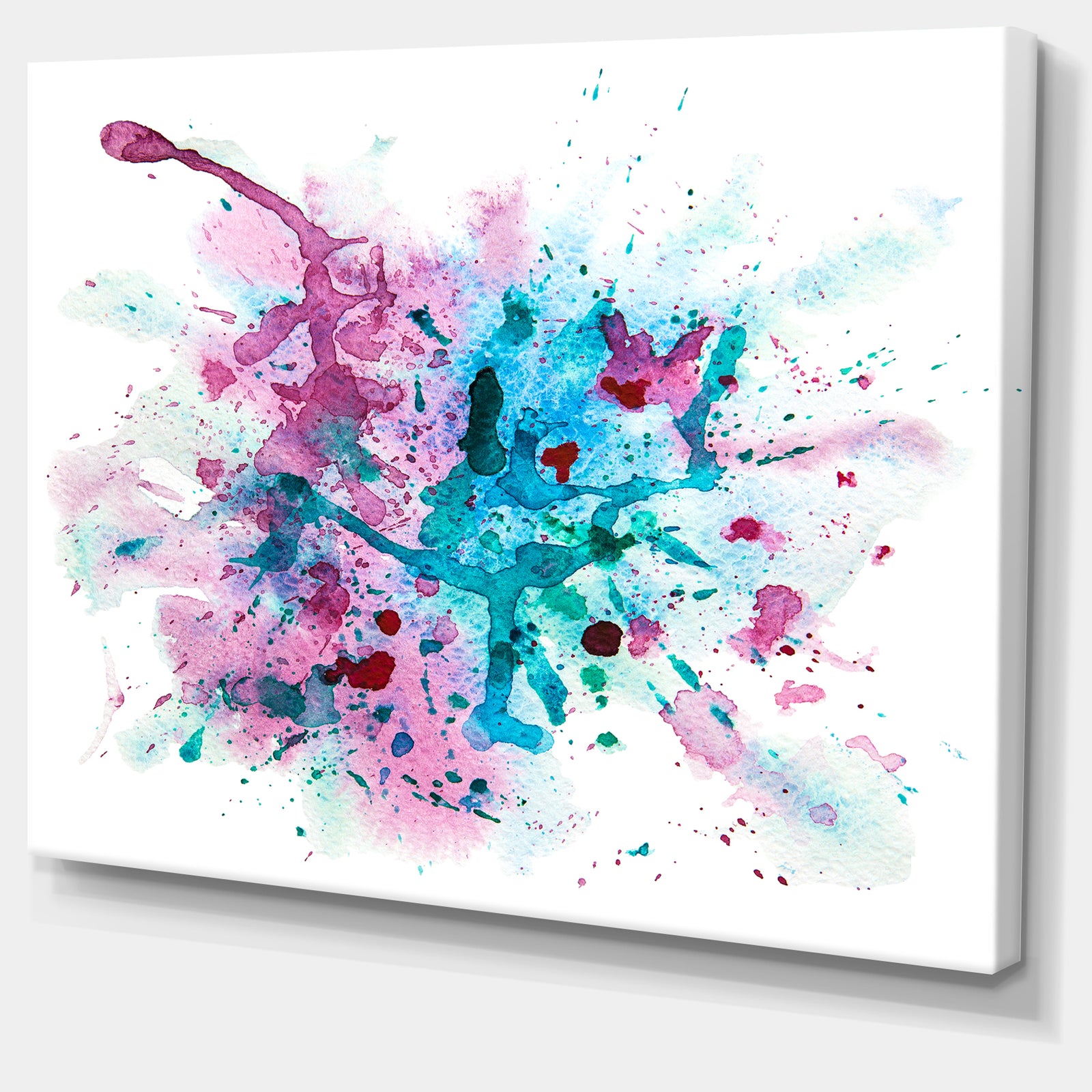 Blue and Purple Paint Stain - Abstract Watercolor Canvas Print