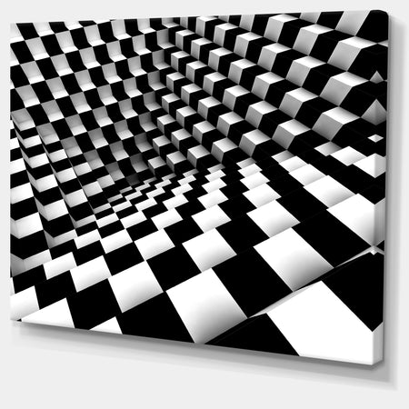 Optical Black and White Pattern - Abstract Canvas Art Print