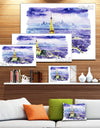 Eiffel Tower on Blue Background - Painting Canvas Art Print