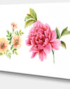 Pink and Orange Flowers - Watercolor Floral Art Canvas Print