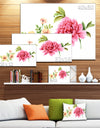 Pink and Orange Flowers - Watercolor Floral Art Canvas Print
