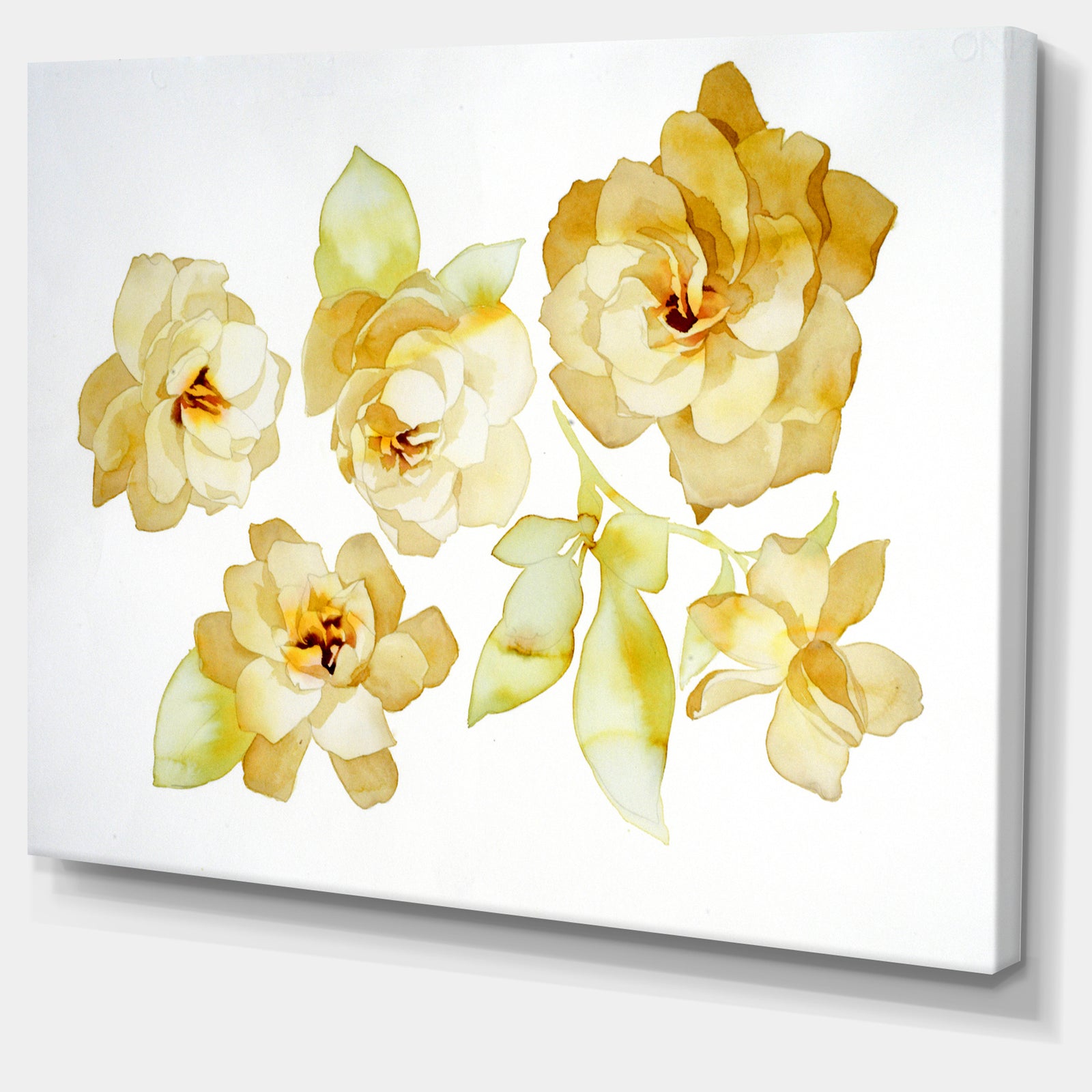 Brown Flowers with White Shade - Floral Canvas Art Print