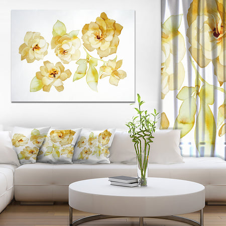 Brown Flowers with White Shade - Floral Canvas Art Print