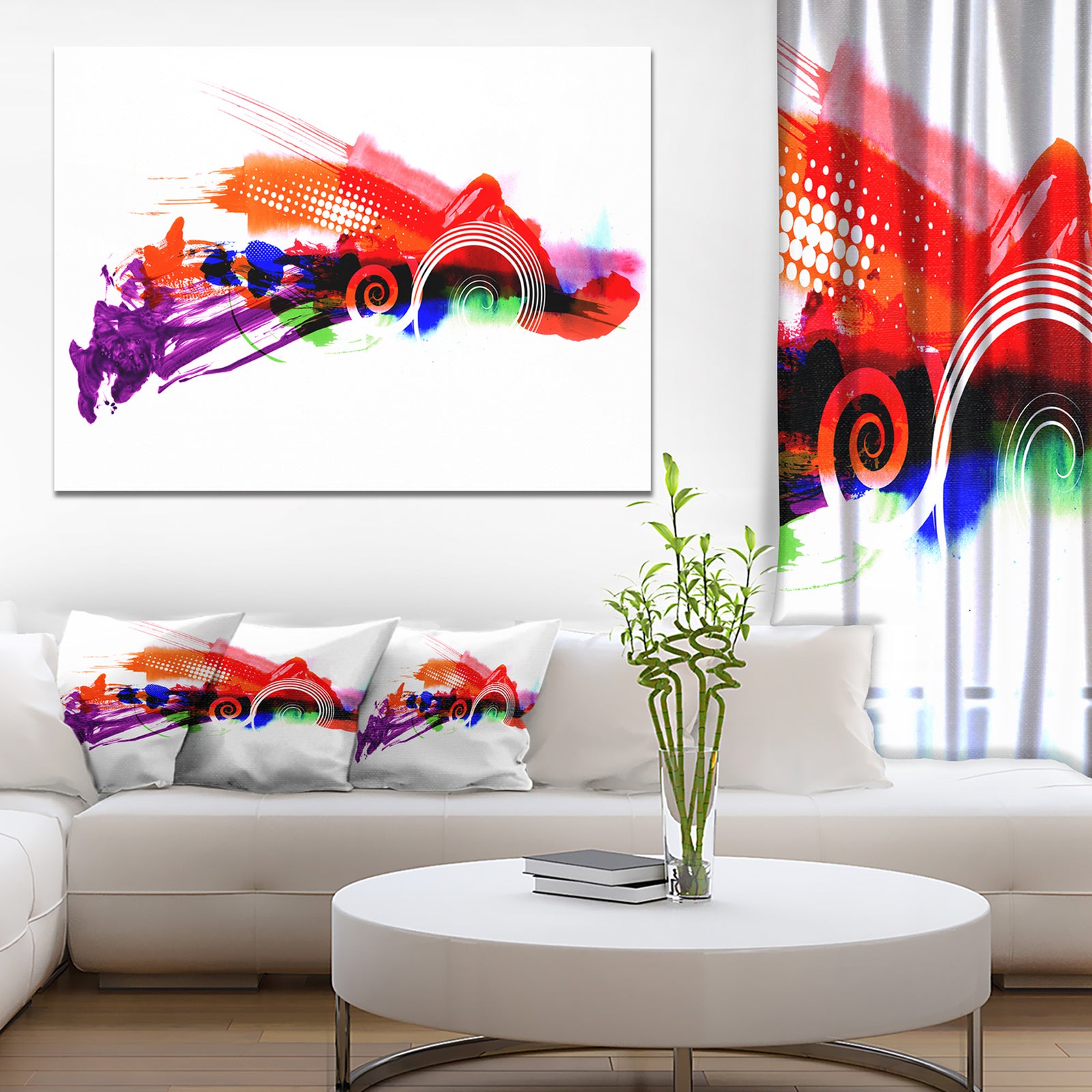 Abstract Splashes of Colors - Abstract Painting Canvas Print