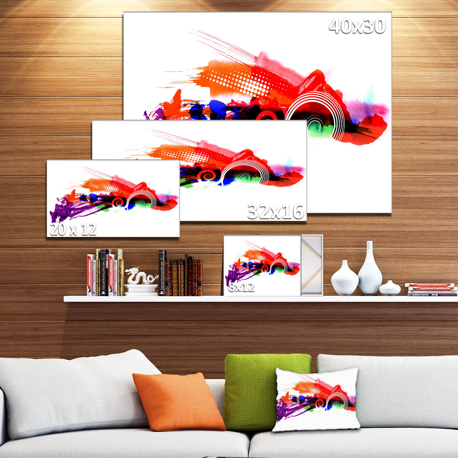 Abstract Splashes of Colors - Abstract Painting Canvas Print