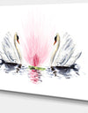 Floating Swans on White Background - Animal Canvas Art Print
