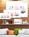 Floating Swans on White Background - Animal Canvas Art Print