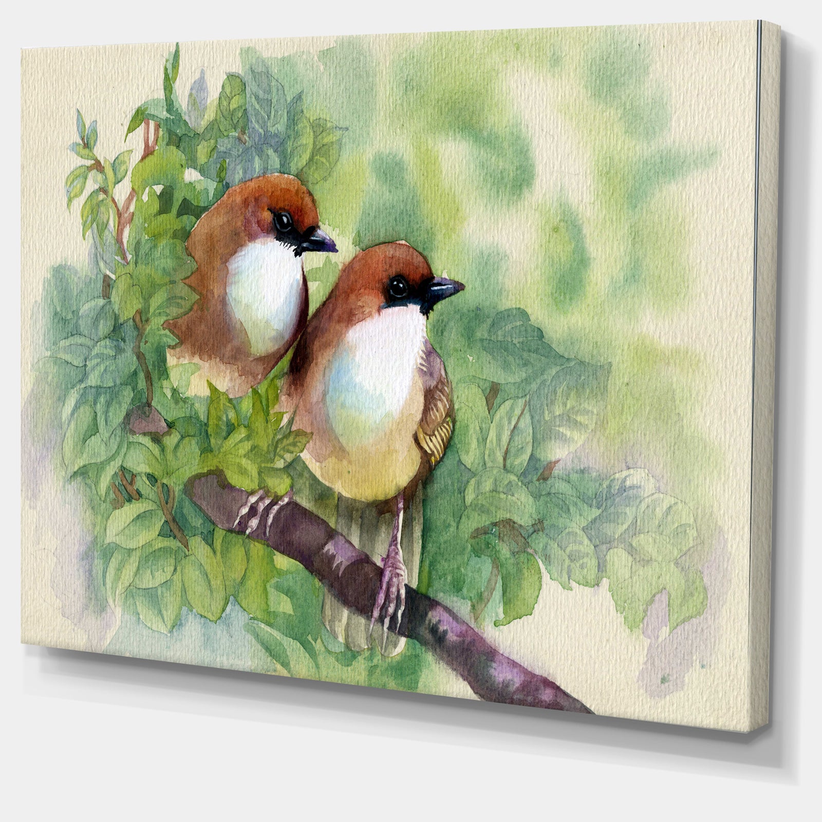 Birds of Spring - Modern Animal Painting Canvas Print