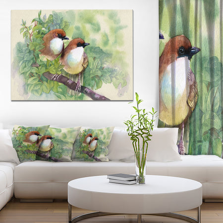 Birds of Spring - Modern Animal Painting Canvas Print
