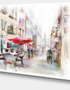 Illustrated Street Art Cityscape - Digital Art Cityscape Canvas Print