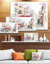 Illustrated Street Art Cityscape - Digital Art Cityscape Canvas Print