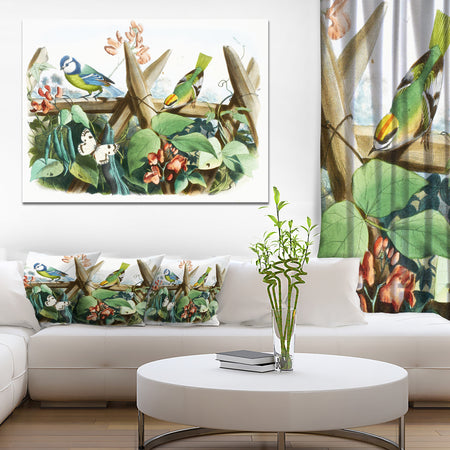 Colorful Birds Sitting on Branches - Animal Canvas Art Print
