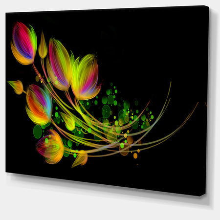 Bright Bouquet - Digital Art Floral Canvas Print