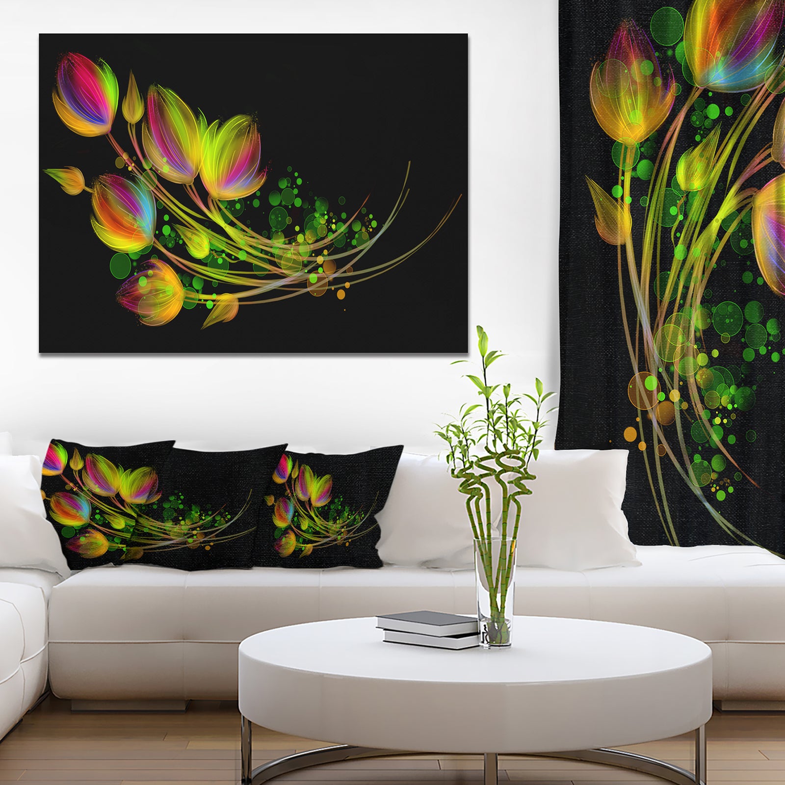 Bright Bouquet - Digital Art Floral Canvas Print