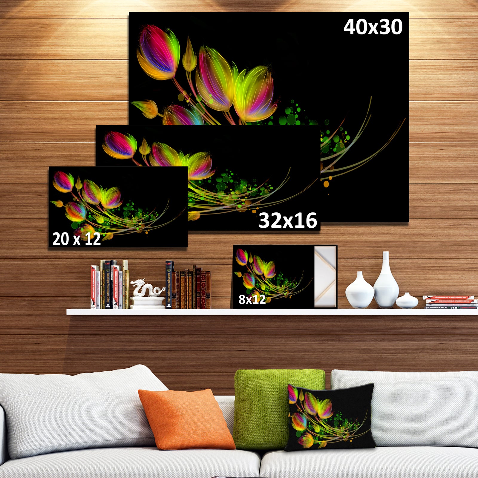 Bright Bouquet - Digital Art Floral Canvas Print