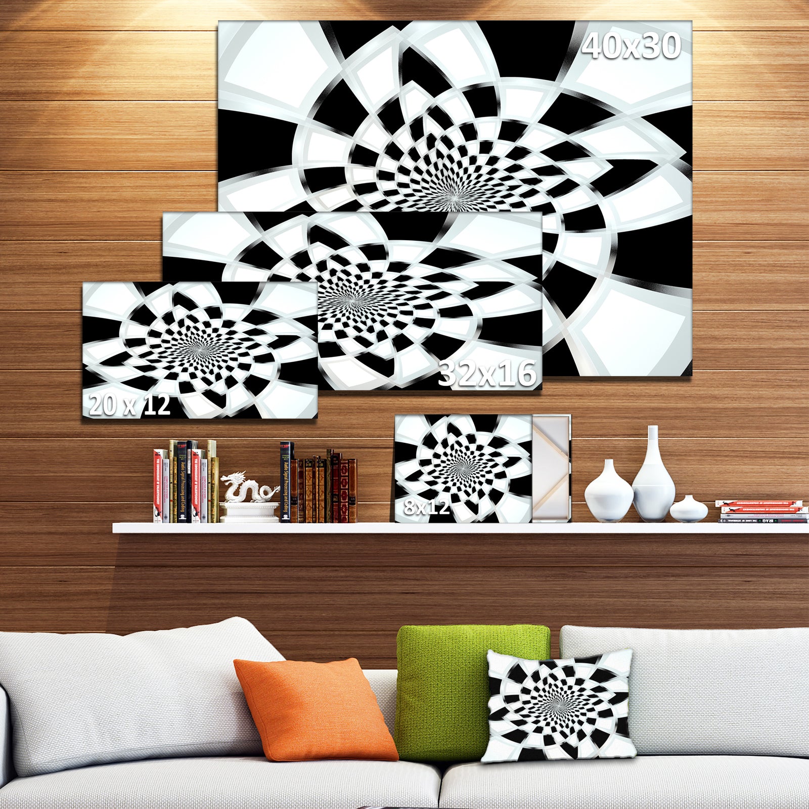 Abstract Spiral Fractal Design - Abstract Canvas Art Print