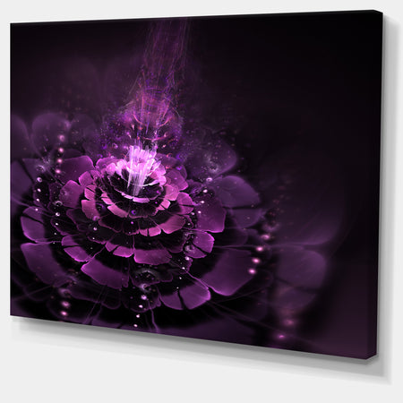 Dark Pink Fractal Flower - Abstract Art Canvas Print